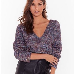 Nasty Gal Tinsel Cropped Sweater